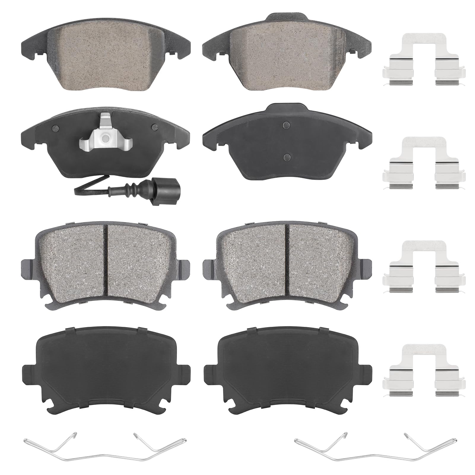 Photo 1 of Front & Rear Ceramic Brake Pads Set for VW for Passat/Rabbit 2006-2009, for Jetta, for EOS, for GTI, for CC, for Golf for Audi A3/TT 8PCS