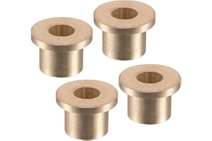 Kozelo 4pcs Flange Sleeve Bearings - [6mm Bore x 10mm OD x 10mm Length x 2mm Flange Thickness] Sintered Bronze Self-Lubricating Bushings