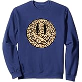 Trendy Leopard Smile Face Happy Face Positive Tee Sweatshirt