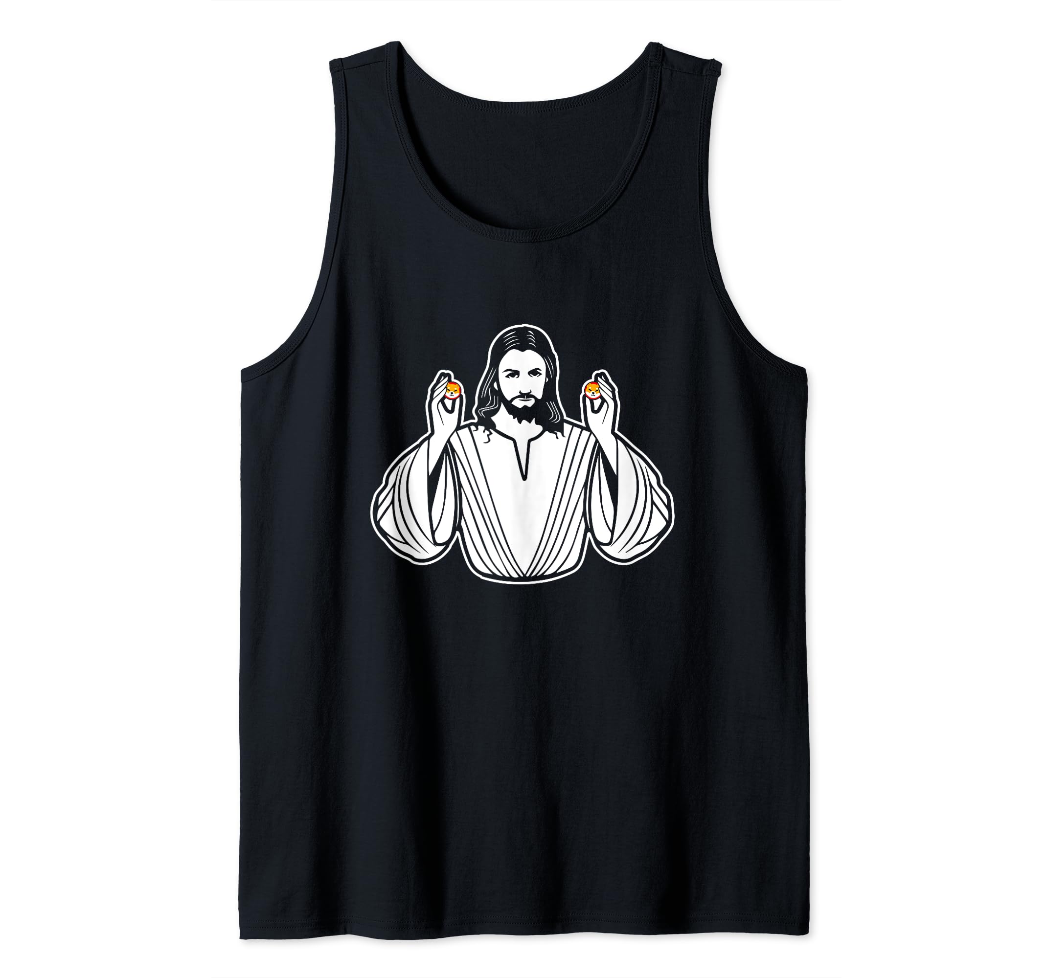 Jesus Shiba Coin Funny Digital Currency Crypto Blockchain Tank Top
