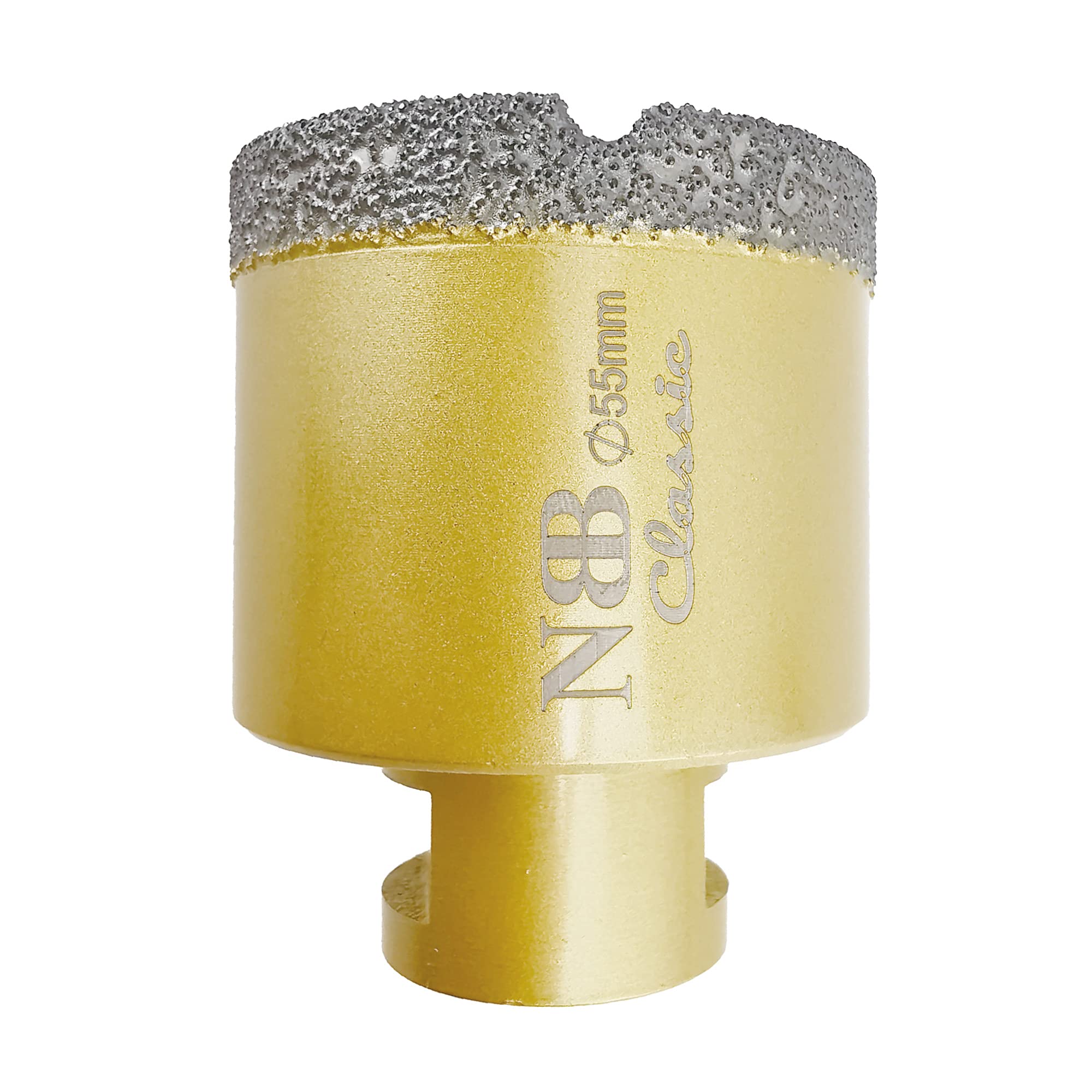 NBB vacuum brazed diamond hole saw with M14, Classic Golden type, diamond drill bit for dry or wet drilling professionally on hard porcelain, ceramic, tile, granite, marble,for angle grinder(1, 55mm) — image 1