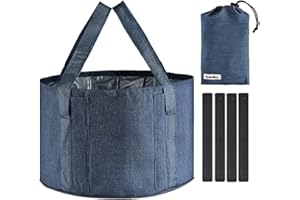 Beinilai 20L Collapsible Bucket Foot Bath Basin, Folding Bucket with Handle,Foot Tub for Soaking Feet, Multifunctional Bucket for Travel, Camping Washing, Wash Basin, Finishing Bucket, Foot Spa, Blue