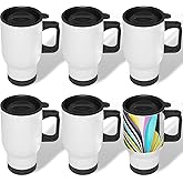 MR.R 6 PCS Sublimation Blanks 15oz Tumbler Double Wall Vacuum Insulated Water Bottle Stainless steel Travel Car Mug with Lid,450ml