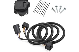 MITZONE 7-Foot 7-Pin Vehicle-Trailer Wiring Plug Harness Extension Compatible with Chevy/Dodge/Ford/GMC/Nissan/Toyota/Ram for Fifth-Wheel and gooseneck Trailers [Truck Bed Extension] 56070