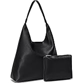Pelimoo Hobo Bags for Women, Soft Vegan Leather Shoulder Handbags, Slouchy Tote Purses for Work, Travel, School