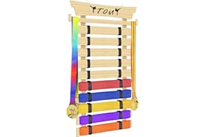 Fiaygro 10/12 Belts Karate Belt Display Rack with Stickers, Martial Arts Belt Display Holder