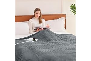 BOMOVA Heated Electric Blanket Full Size - 72" x 84" Heating Blanket with 10 Heating Levels & 8 Hours Auto Off, Warm Flannel Blanket with Over-Heat Protection, for Women, ETL & FCC Certified