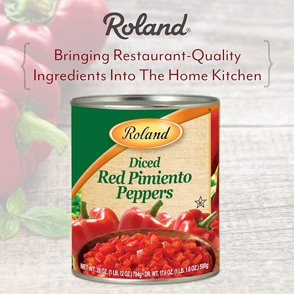 ROLAND DICED RED PIMIENTO PEPPERS, SPECIALTY IMPORTED FOOD, 28-OUNCE CAN ( 6 COUNT) – PACKAGING MAY VARY