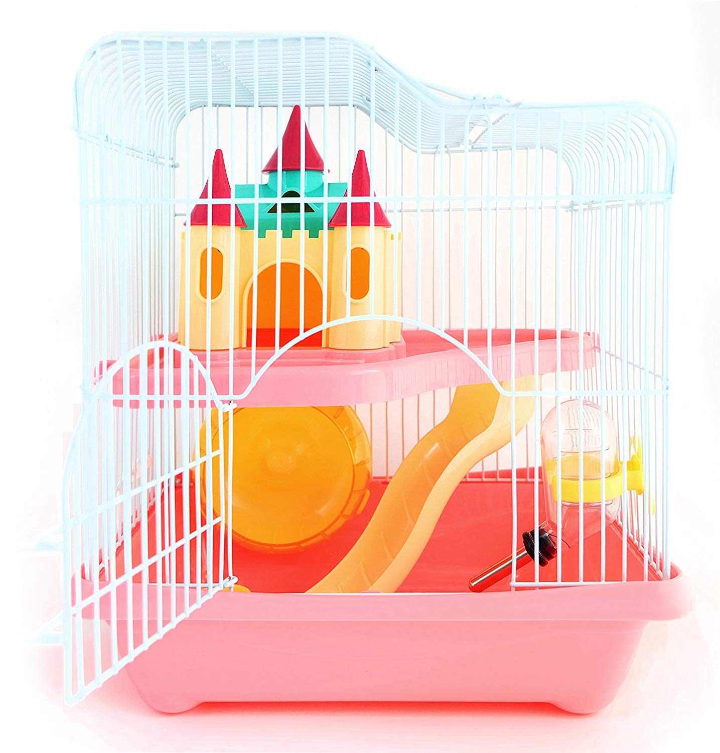 BPS® BPS-1340 Chalet Hamster Cage with Ladder, Tunnel and Special House, Random Colour, 28 x 21 x 31 cm