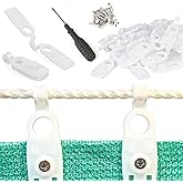 Heavy Duty Waterproof Shade Cloth Clips 20 Pack | ABS Plastic Locking Clamps for Sun Sail, Mesh Netting, Garden Cover, Tarpaulin Grips for Outdoor Patio, Plant Protection | White