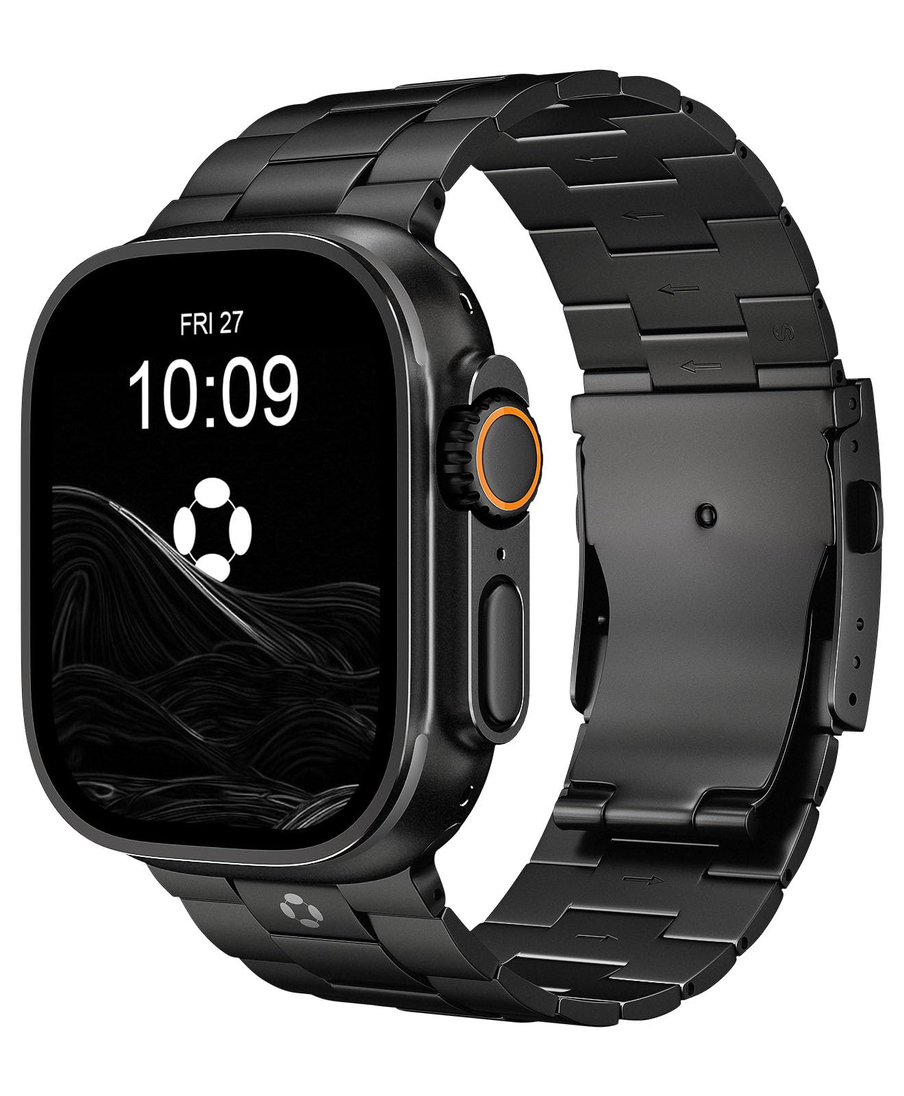 Photo 1 of FiNESTONE Titanium Band Compatible with Apple Watch Ultra 2/1 49mm, Series 10 46mm - Rugged Metal Strap Designed for Men & Durable Adjustable Strap for Big Wrists - Folding Clasp,Black