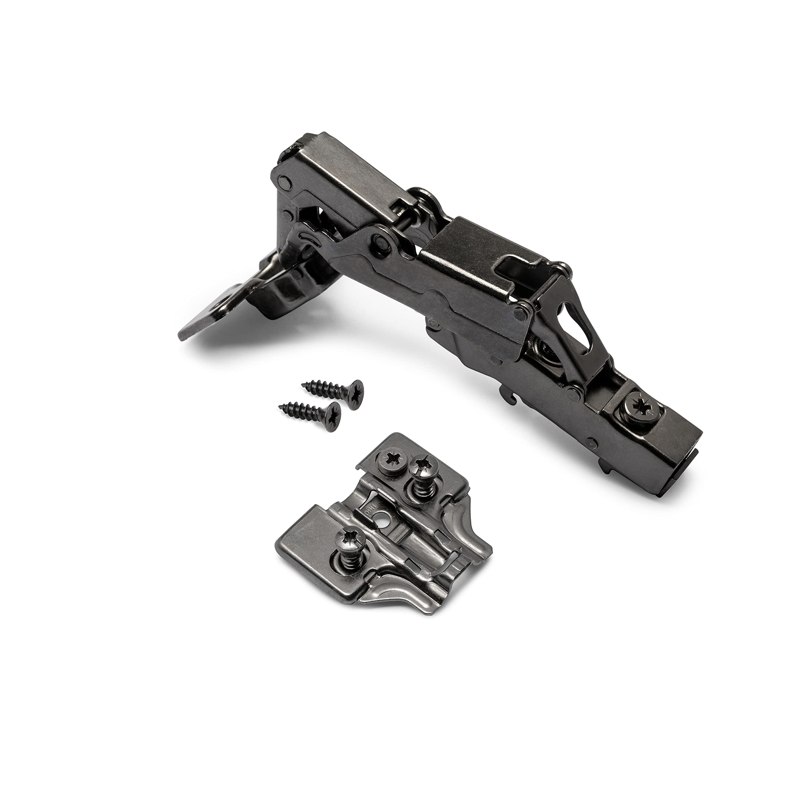 Emuca - Hinge, D. 35 mm, Full Overlay, Soft Close, 165º Opening, Euro Screw, Titanium, Steel, 2 pcs.