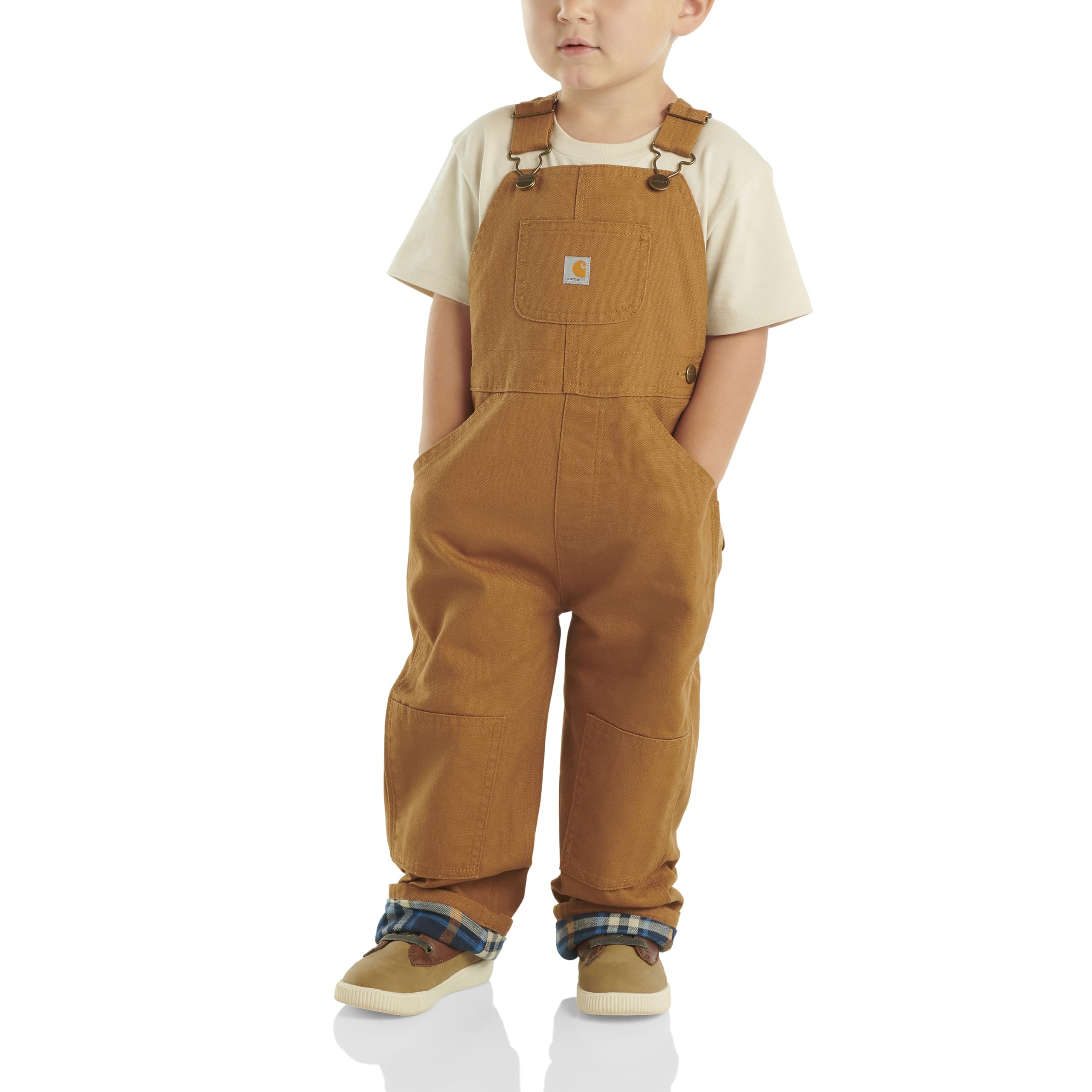 Carhartt Baby Boys' Washed Canvas Flannel Lined Bib Overall