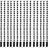 Lemonkey 20Pcs Ball Beads Chain Bulk,Black Keychain Rings Metal Chain,4 Inch Dog Tag Metal Small Chain with Connectors for Hanging Decoration