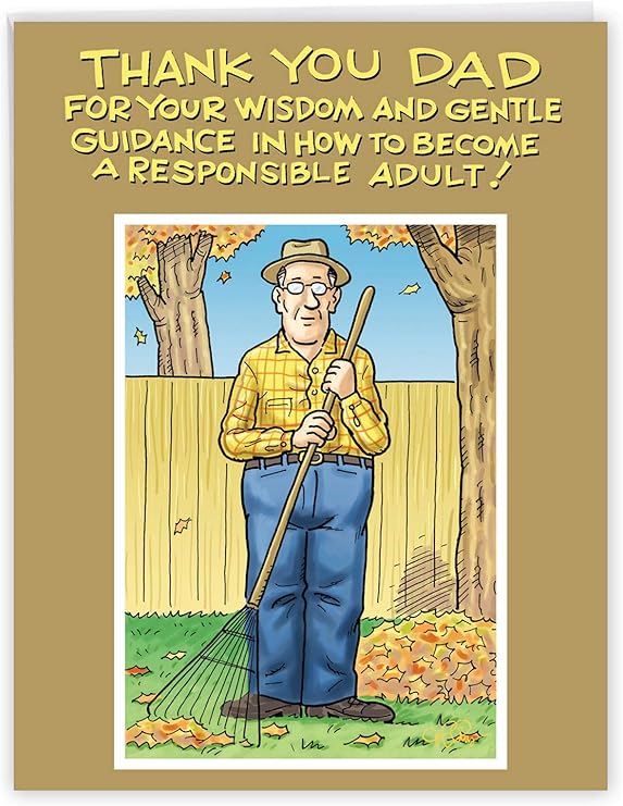 Amazon Com Nobleworks Jumbo Happy Father S Day Card 8 5 X 11 Inch Funny Cartoons Dad Humor Greeting Notecard Thank You Dad J1525fdg Office Products