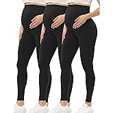 Buttergene Women's Maternity Leggings over the Belly Maternity Yoga Pants Workout Pregnancy Leggings