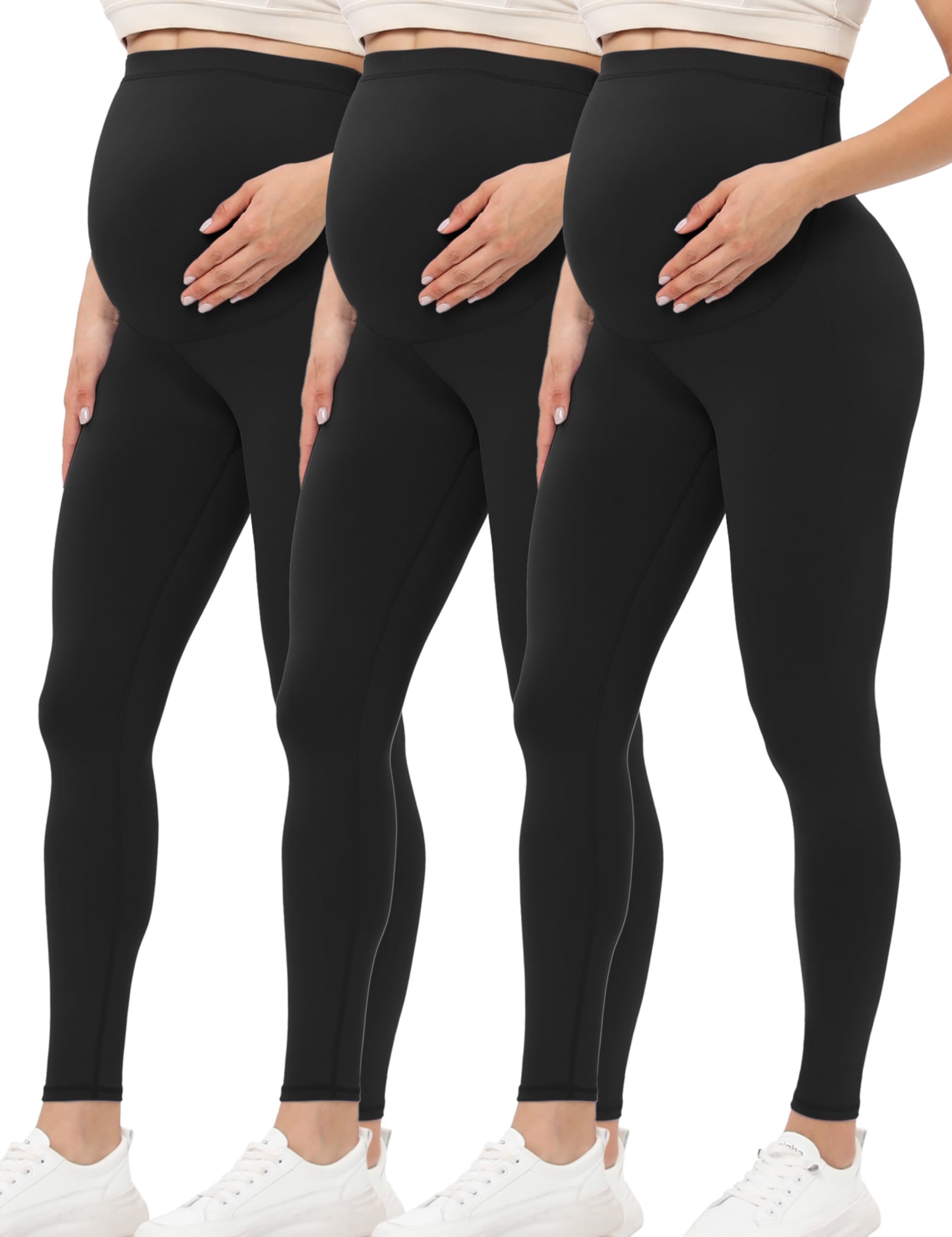 Photo 1 of Buttergene Women's Maternity Leggings over the Belly Maternity Yoga Pants Workout Pregnancy Leggings