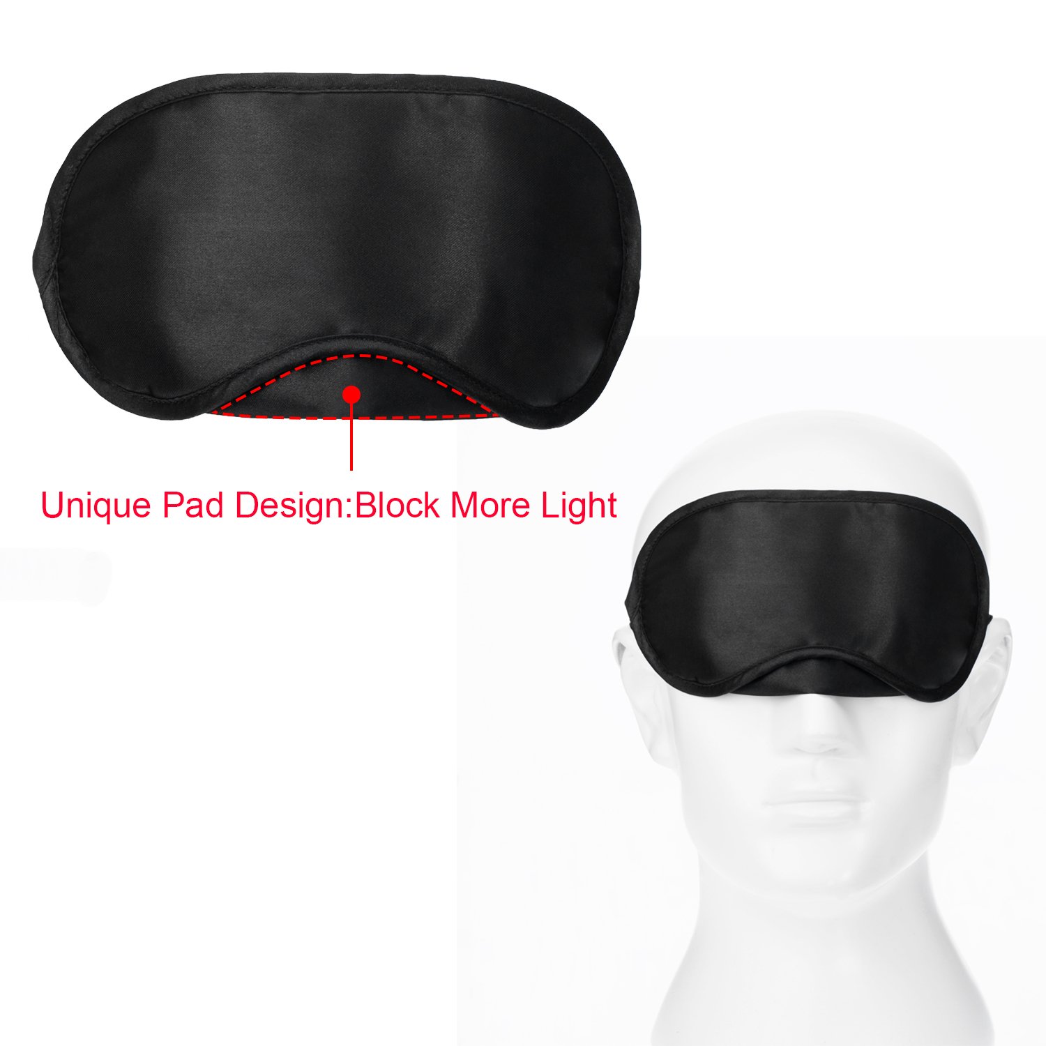 Mudder Blindfold Eye Mask Shade Cover for Sleeping with Nose Pad, 10 Pack : Beauty