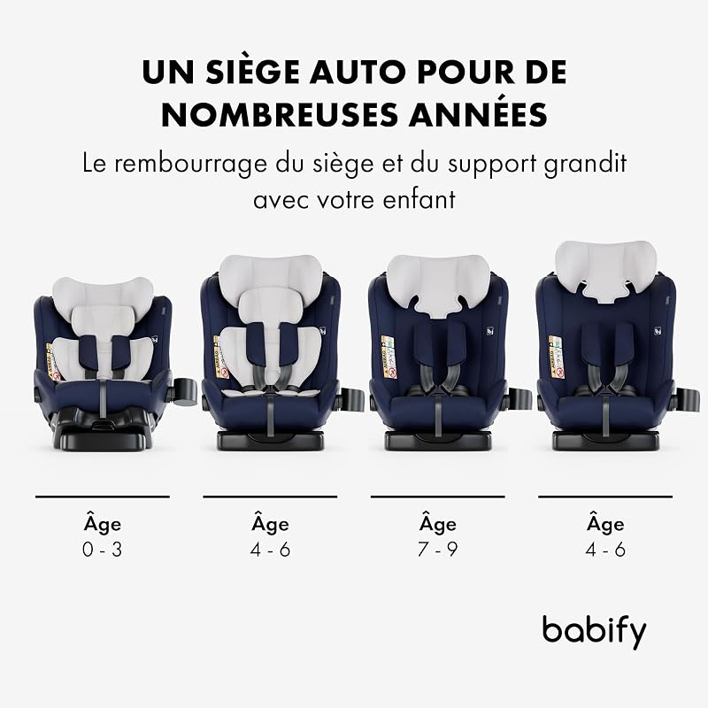 Siege Auto Bebe pour Enfant de 40-150 cm, Siège Auto Bébé et Enfants 3 en 1, Sièges Auto Ergonomique, Réglable, Rehausseur Voiture Enfant, Siege Bebe de Voyage Confortable et Pratique, 5 Points