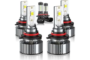 XWQHJW Compatible For Chevy Silverado 1500 2500 3500 High Low Beams and Fog Lights Bulbs Combo 2003 2004 2005 2006, 6500K White, 500% Brightness, Plug n Play, Pack of 6