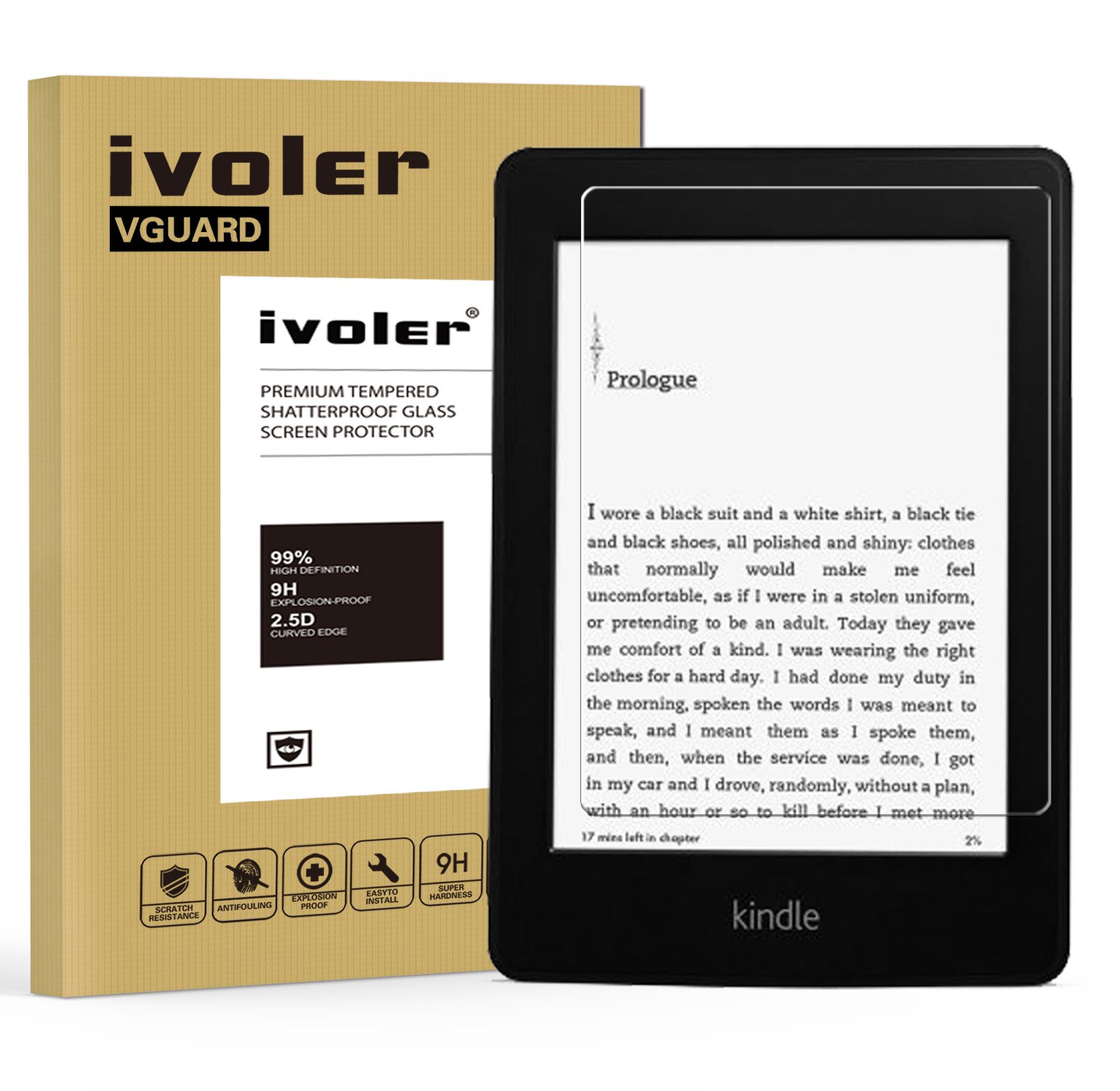 Kindle Paperwhite Protector de Pantalla Cristal iVoler® Film Protector de Pantalla de