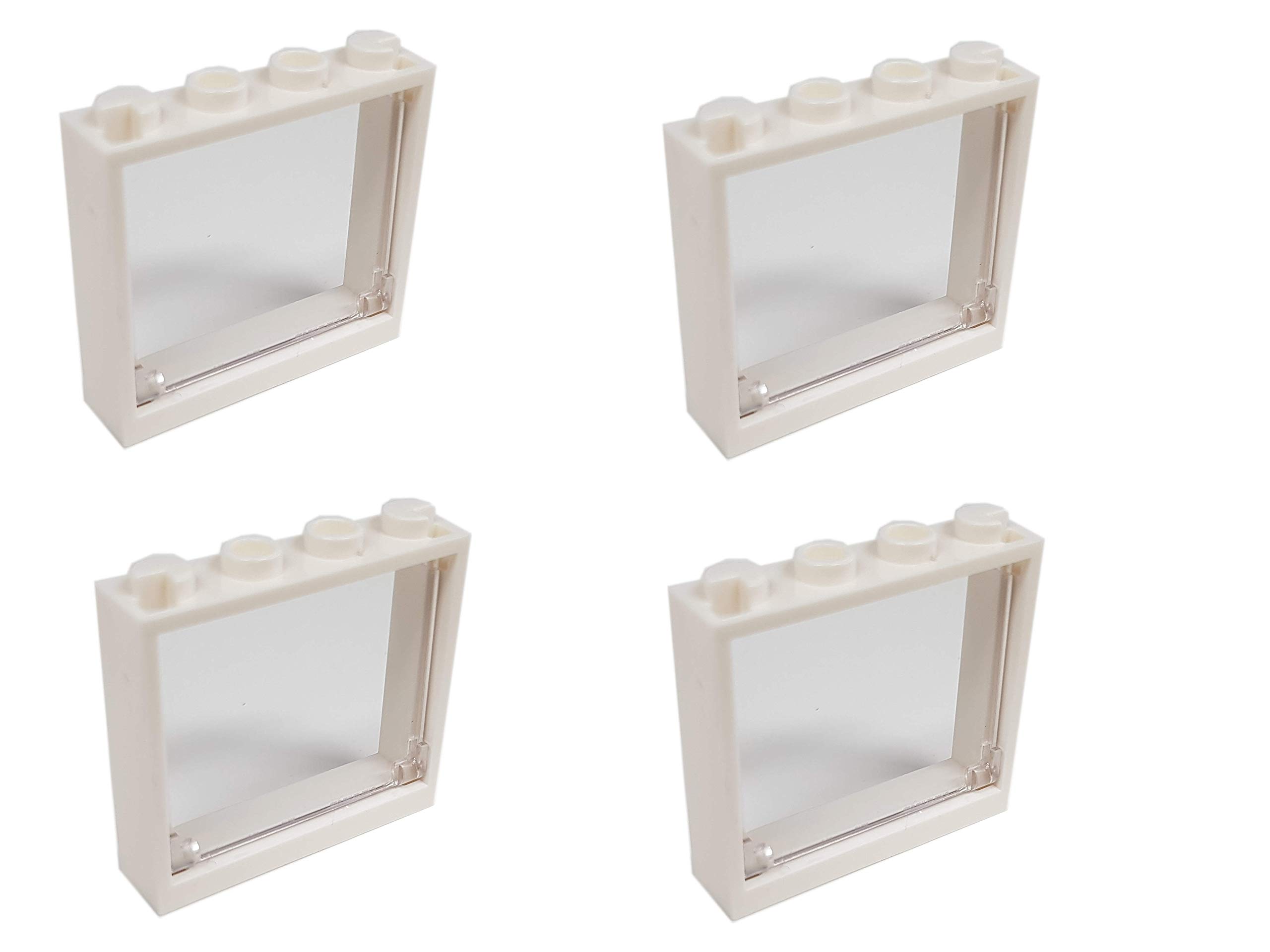 LEGO Windows 1 x 4 x 3 White With Trans-Clear Inserts (PACK OF 4)