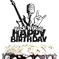 rock 'n' roll Cake Topper - Music Themed Party Happy Birthday Cake Decor Rock and Roll Themed party decoration supplies -LIANGSS