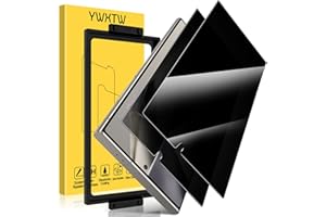 YWXTW EZ Unlock for Samsung Galaxy S24 Ultra Privacy Screen Protector, [0.1S Ultrasonic Fingerprint Support] [Not Glass] 25° Anti Spy Private S24 Ultra Screen Protector Case Friendly, 2 Pack