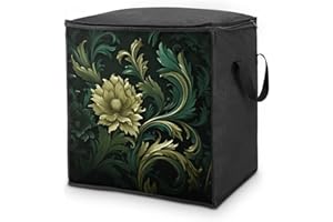 FodPand Dark Green And Green Style Storage Bins 70L Large Capacity Clothes Storage Bags with Handles, Blanket Organizer Heavy