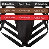 Calvin Klein Men's Cotton Stretch 3-Pack Jock Strap, 3 Black, Small