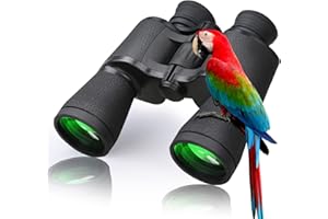 FULLJA 20x50 High Power Waterproof Binoculars for Men- Adult Binoculars for Hunting with Low Light Night Vision, Large Eyepiece Binoculars for Bird Watching, Operas, Hiking, Outdoor Sports