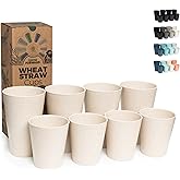 Grow Forward Premium Wheat Straw Cups - 13 & 20 oz Unbreakable BPA Free Hard Plastic Cups - Reusable Lightweight Plastic Drinking Glasses for Kitchen, Outdoor, Water, Camping, RV - Sahara