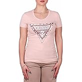 Guess Womens Eco Short Sleeve Cheeta Logo Triangle Tee