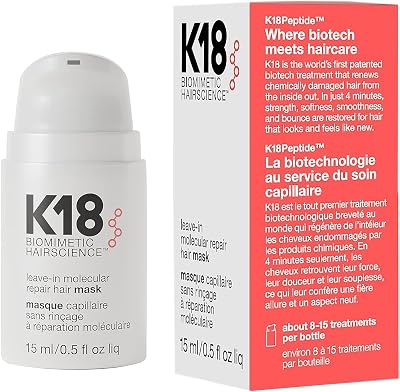 K18 Mini Leave-In Molecular Hair Mask 15ml Repair Dry Damaged Hair