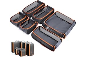 BAGSMART Keep Shape Packing Cubes for Travel, 6 Set Travel Cubes for Packing, Lightweight Suitcase Organizer Bags Set for Travel Essentials