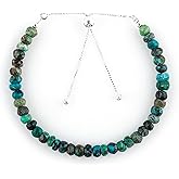 CRYSTALINES Natural Gemstones Beaded Bolo Bracelets, Assorted Beads Stones, Handmade Boho Hypoallergenic Jewelry for Women, Chakra Healing Crystals, Silver Adjustable Chain-6+4inch