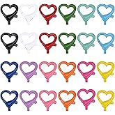 PH Pandahall 24pcs Heart Shape Lobster Claw Clasps 12 Colors 1 x 0.8” Swivel Snap Clip Colorful Heart Trigger Spring Buckle with Swivel Clasps Keychain for Keychains Bag Craft Making Valentine's Day