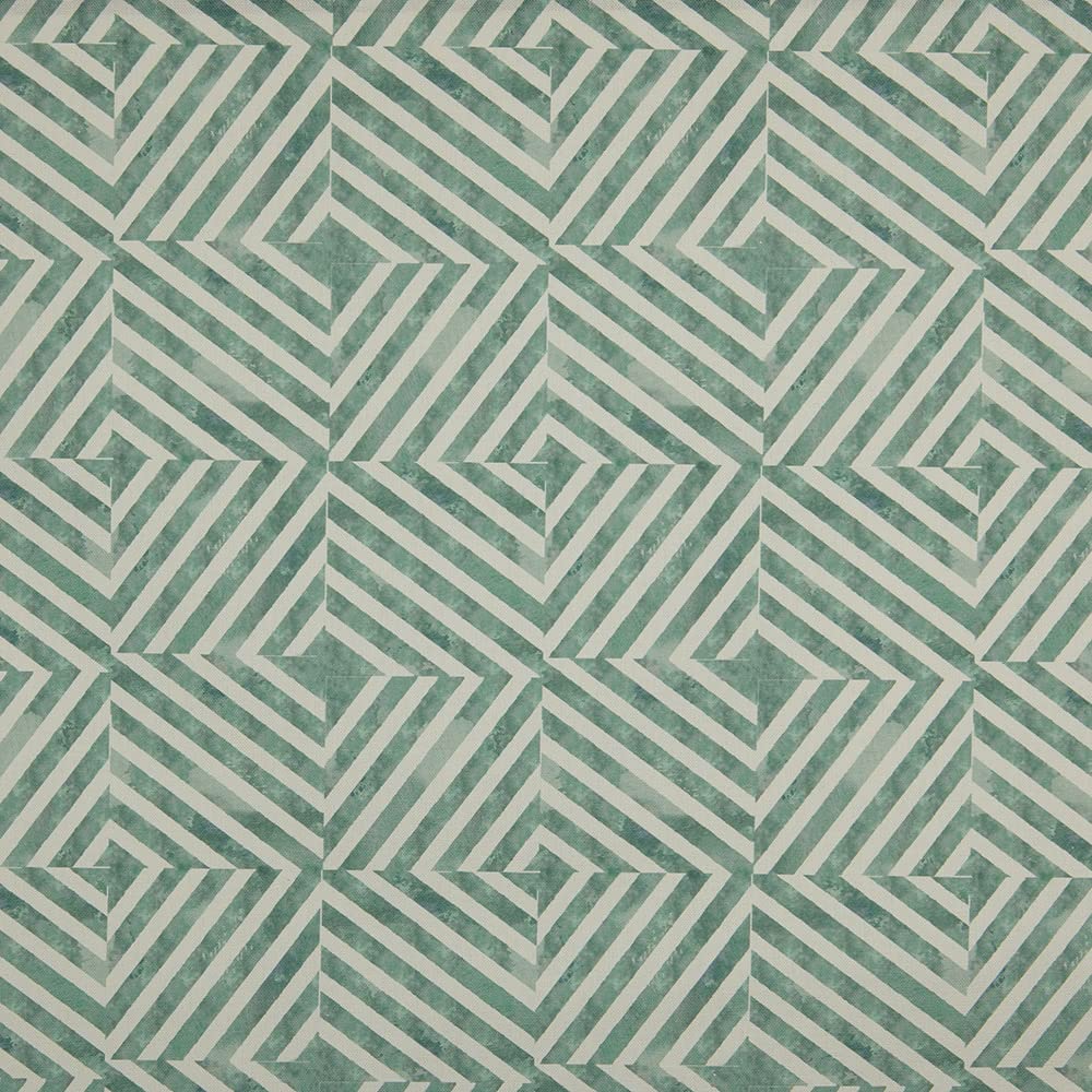 Kt KILOtela - Digital Printed Canvas Duck Fabric, Home Decor, Organic Cotton, Upholstering Furniture, Headboards, Handbags, Aprons, Drapery, 100 cm Length x 280 cm Width, Geometric, Green ─ 1 meter