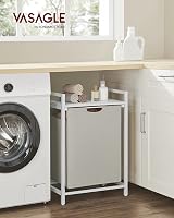VASAGLE Laundry Basket Hamper with Removable Liner 65 L White Cream view 2