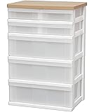 【Amazon.co.jp限定】 アイリスオーヤマ チェスト 木天板 小引き 5段 幅55.8×奥行40.2×高さ82cm CN-527