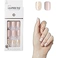 KISS imPRESS No Glue Mani Press On Nails, Design, 'Dorothy', Pink, Short Size, Squoval Shape, Includes 30 Nails, Prep Pad, Instructions Sheet, 1 Manicure Stick, 1 Mini File