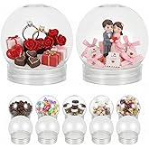 BESTOYARD Pack of 20 3-Inch DIY Snow Globe Water Globes, Clear Plastic with 55mm Screw Off Cap Reusable Kit for Bulk DIY Crafts, Valentines, Xmas, Fillable Commerial Holiday Projects