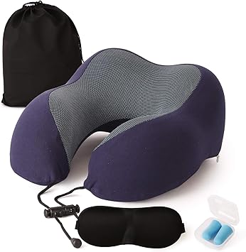 Amazon Com Bloom Valley Travel Pillow Memory Foam Neck Pillow 100