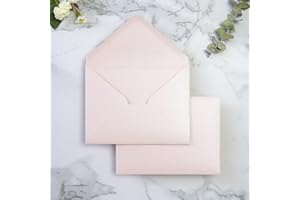 PONATIA 50 Pack A1 Envelopes, 3.62 x 5.2'' Blush Pink Envelopes Perfect for Weddings Cards, RSVP Cards, Response Cards, Baby Showers, Thank You Notes, Photos and any 3.5x5" inserts