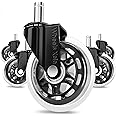 Wheels Zilla Office Chair Caster Wheels, Set of 5, 3 inch Heavy-Duty Replacement Rubber Wheels for Desk & Gaming Chair are Ea