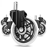 Office Chair Wheels, Set of 5, 11x22mm Stem Size
