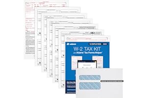Adams W-2 Forms 2025, 6-Part Kit for 12 Employees/Recipients, Inkjet/Laser Printer Compatible, Includes 3 W-3 Forms, 12 Self-Seal Security Envelopes, Access to Adams Tax Forms Helper (1017237)