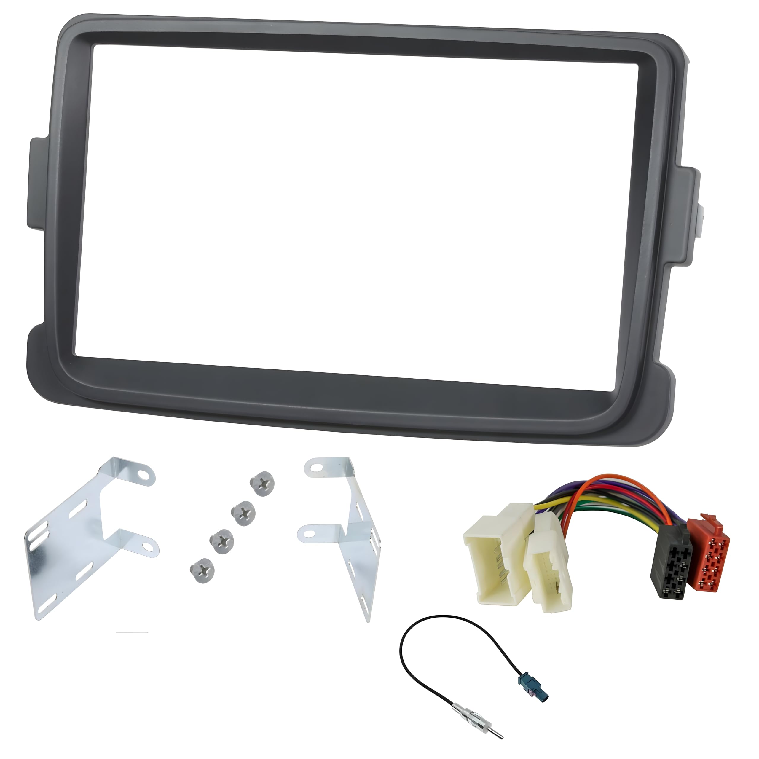 Sound-way - 2 Din fascia car stereo kit for DACIA RENAULT sandero duster 2012-2017 dark grey - 2D-dacia-GF