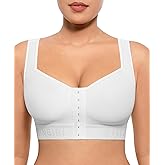FeelinGirl Post Surgery Bra Front Closure Compression Mastectomy Bra for Women with Wide Adjustable Straps Wirefree Support