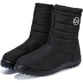Alicegana Womens Winter Snow Boots for Women Waterproof Warm Fur Lining Mid Calf Boots with Zipper Comfortable Outdoor Shoes